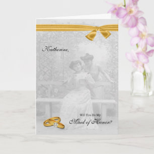 Cartão Solicitação de Gay Bridesmaid de Duas Marcas Vinta