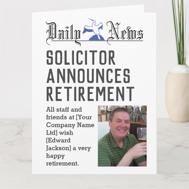 Cartão Solicitor Retirement Card to Personalise (Frente)