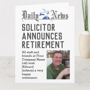 Cartão Solicitor Retirement Card to Personalise