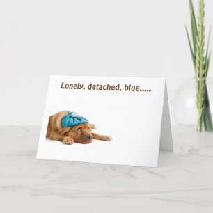 CARTÃO SOLITÁRIO, DETACHADO E AZUL POR CAUSA DO "VOCÊ!"