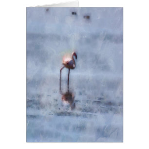 Cartão Solitário Flamingo Watercolor