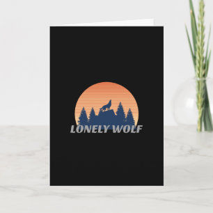 Cartão Solitário Wolf Incrível Howling Fade Sunset Silh