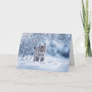 Cartão Solstício de Inverno com Lince e Neve