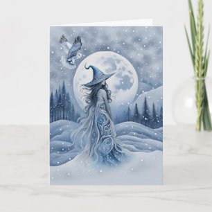 Cartão Solstício de Inverno Yule Arte Popular Inspirada S