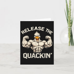 Cartão Solte a Piada Quackle Duck Bodybuilder