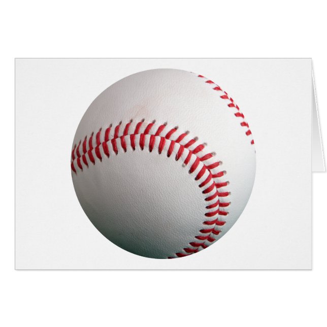 Cartão Solteiro Branco Americano Baseball (Frente Horizontal)
