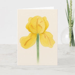 Cartão Solteiro Daffodil Watercolor Greeting