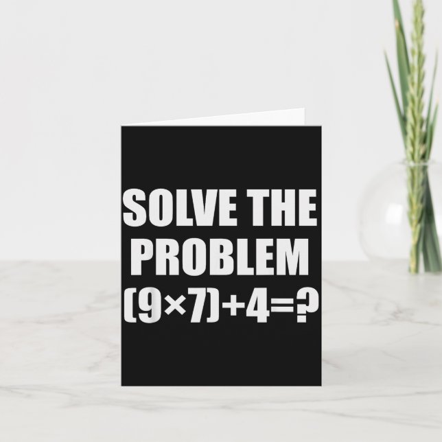 Cartão Solve The Problem Funny 67 Meme Brainrot Math Teac (Frente)