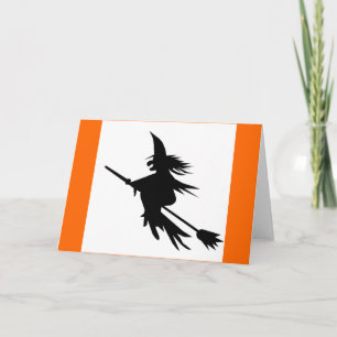 Cartão Sombra das Bruxas Voadoras Vintage Halloween Cla