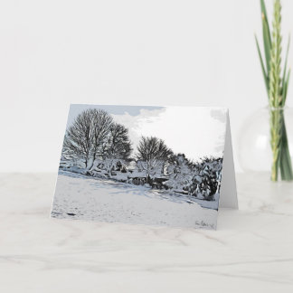 Cartão 'Sombras de inverno', Harthill com Woodall.