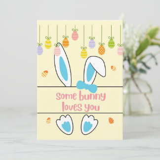 Cartão Some bunny loves you | Funny Easter Pun