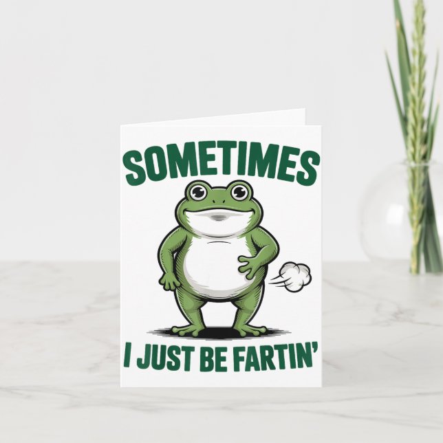 Cartão Sometimes I Just Be Farting Frog Christmas Funny F (Frente)