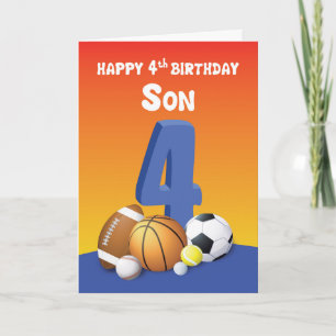 Cartão Son 4º Aniversário do Esporte Balls