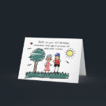 Cartão Son aniversário de 40 anos Humorous Stick Figures<br><div class="desc">Celebre uma aniversário de 40 anos com humor e um toque de sabedoria maternal! Esta carta engraçada e iluminada apresenta um atraente desenho de bastão de uma mãe com cabelos de cinza e óculos oferecendo conselhos de sábio para seu filho enquanto eles ficam do lado de fora sob o sol,...</div>