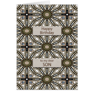 Cartão Son Birthday Abstrato Mandala Design