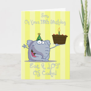 Cartão Son Eat More Cake 18th Birthday Card