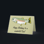 Cartão Son Happy Birthday: Truta Arco-Íris<br><div class="desc">Este cartão é para um filho que adora pescar. Para itens correspondentes,  digite "trut penguincornerstore" no bar de pesquisa do Zazzle.</div>