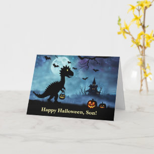 Cartão Son Happy Halloween Dinosaur Cute