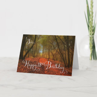 Cartão Son Woodland Path 18th Birthday