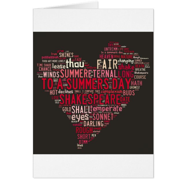 Cartão Soneto 18 de Shakespeare (Frente)