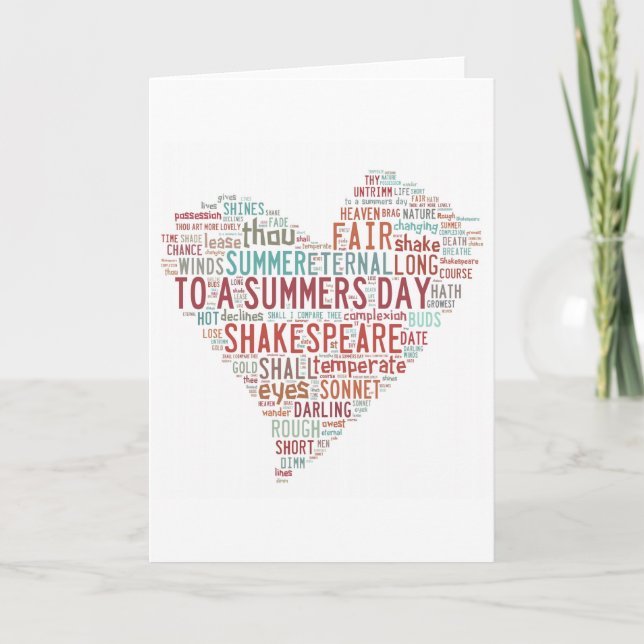 Cartão Soneto 18 de Shakespeare (Frente)
