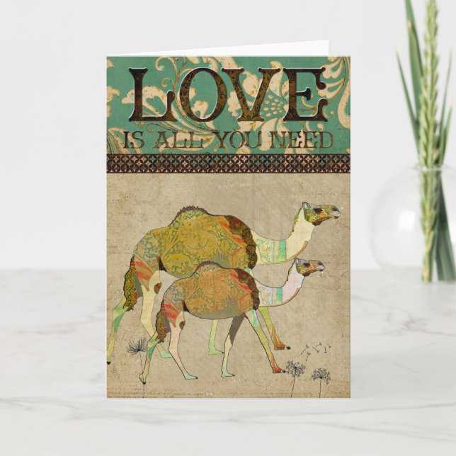Cartão sonhador do amor dos camelos (Frente)