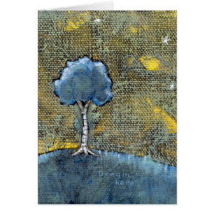 Cartão Sonhando a pintura moderna da arte da árvore para