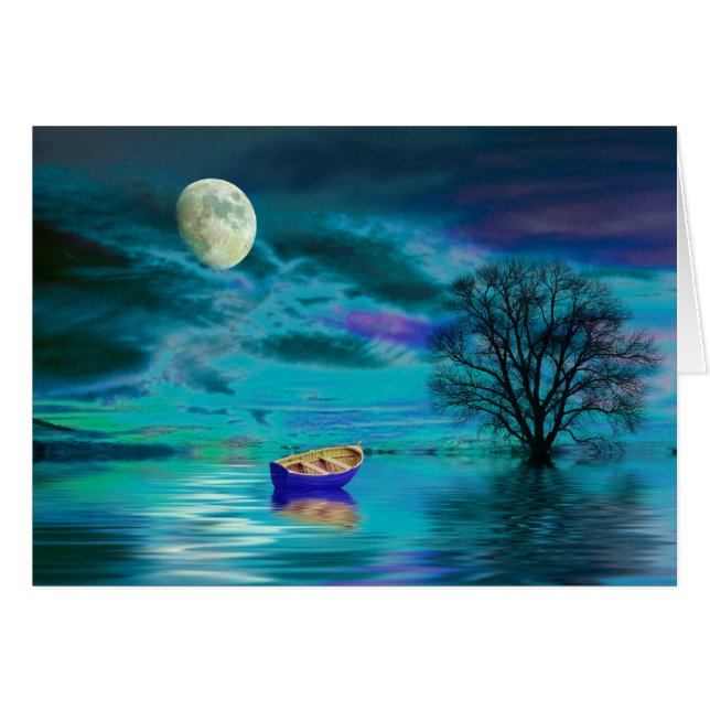 Cartão Sonho de água-marinha (Frente Horizontal)