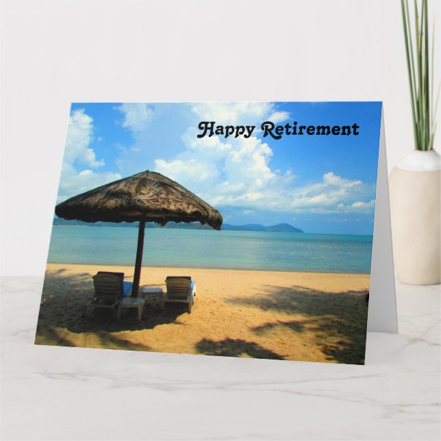 Cartão sonho de praia aposentado grande (Frente)