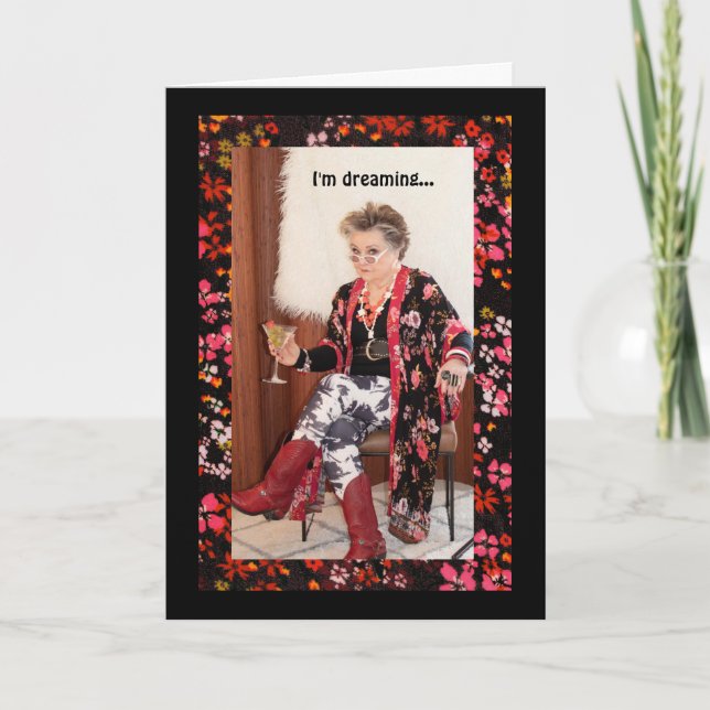 Cartão Sonho Humorístico com um Natal Branco (Frente)