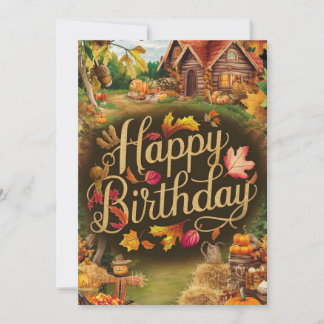 Cartão Sonho Místico Desejo outono Queda Feliz Aniversári