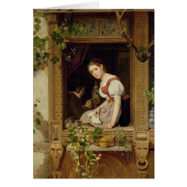 Cartão Sonho no windowsill (Frente)