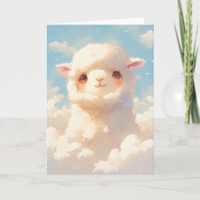 Cartão Sonhos de Alpaca Fofa (Frente)