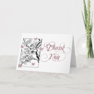 Cartão Sonhos de borboleta: Rosa de arte inspirada japone