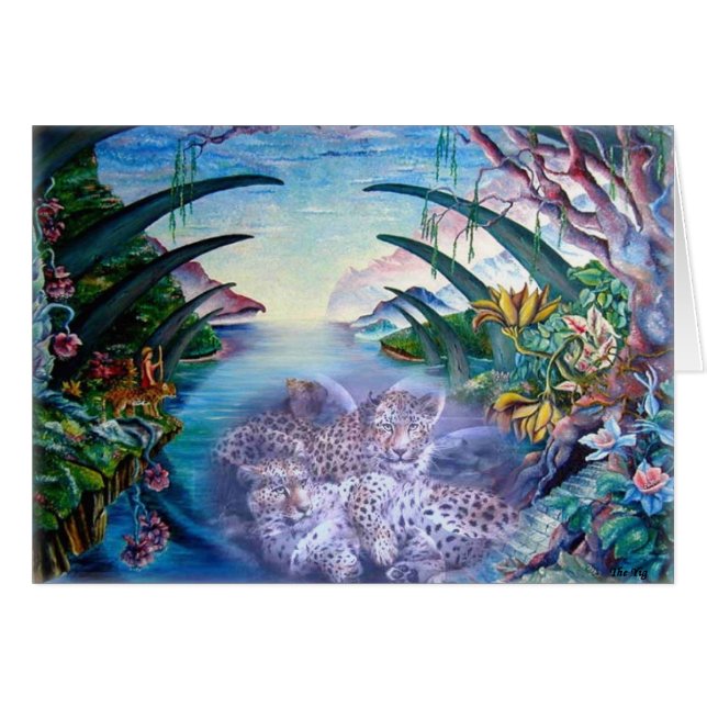 Cartão Sonhos do leopardo (Frente Horizontal)