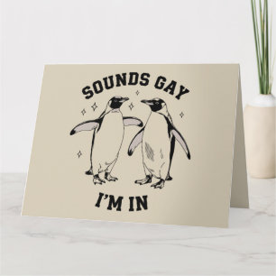 Cartão Sons De Pinguim Gay Soam Gays Estou Na Roupa Vinta