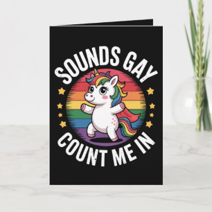 Cartão Sons - Gay Conte-Me No Orgulho LGBTQ Do Unicórnio
