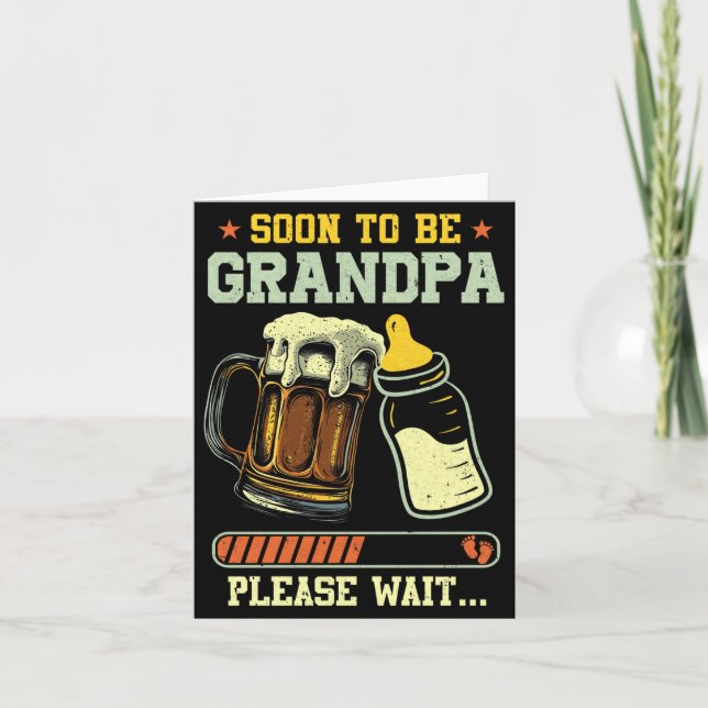 Cartão Soon To Be Grandpa Est 2025 Pregnancy Announcement (Frente)