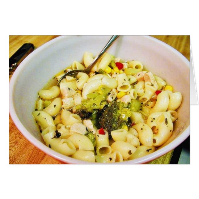 Cartão Sopa de Noodles de Galinha (Frente Horizontal)