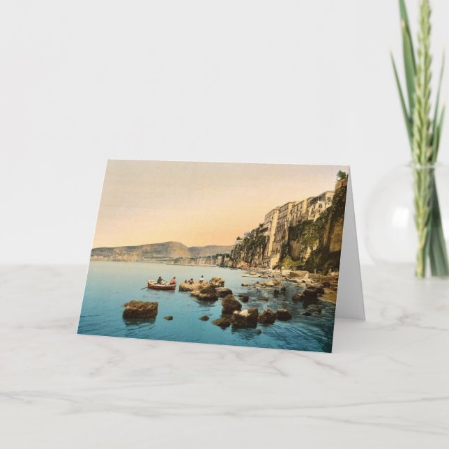 Cartão Sorrento pelo mar, Nápoles, Itália - Foto clássica (Frente)