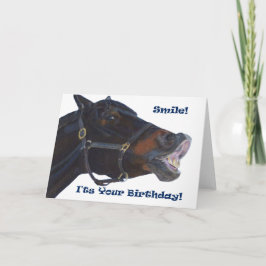 Cartão Sorria! É o seu aniversário! Cavalo