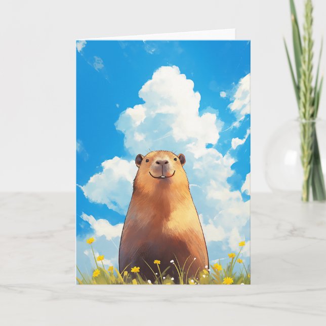 Cartão Sorriso de Capivara Bobalhão (Frente)