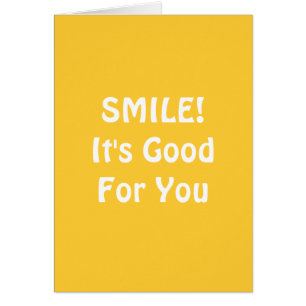 Cartão SORRISO! É bom para você. Amarelo