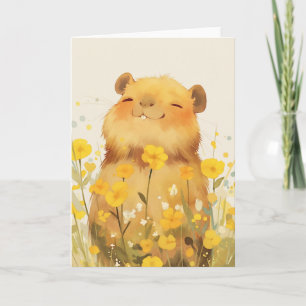 Cartão Sorriso Fofo de Capivara