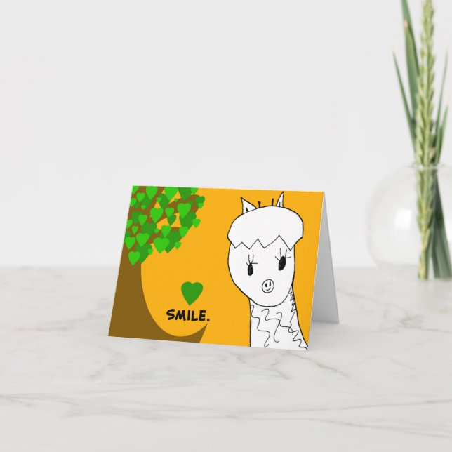 Cartão Sorriso! Girafa Notecard (Frente)
