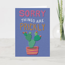 Cartão Sorry Things Are Prickly Cactus Get Well