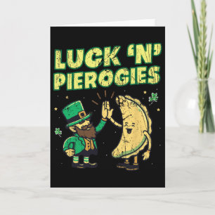 Cartão Sorte N Pierogies Divertido Polonês Irlandês Dia d