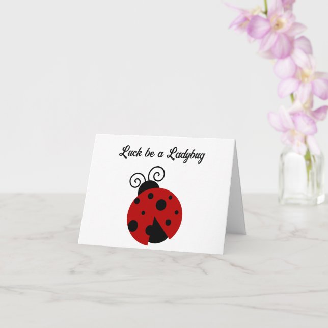 Cartão Sorte ser um Design de Cartoon de Ladybug (Orquídea)