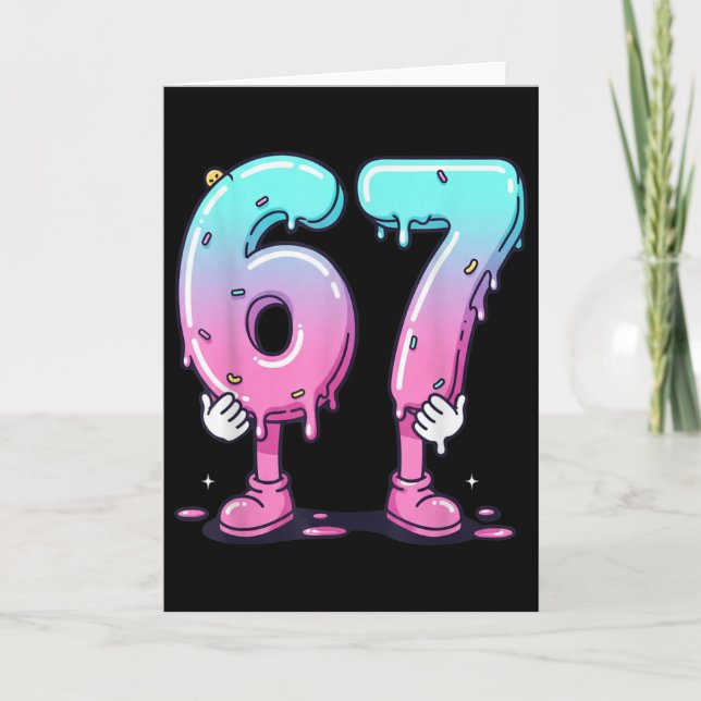 Cartão Sorvete 67 Drip (frente) Meme Six Seven Para Geraç (Frente)