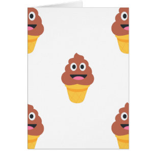 Cartão sorvete cone poo emoji